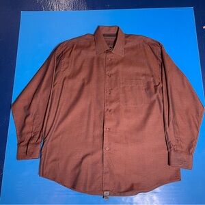 Men's Long-Sleeve Dress Shirt‎ in brown/orange rusty colorway size XL